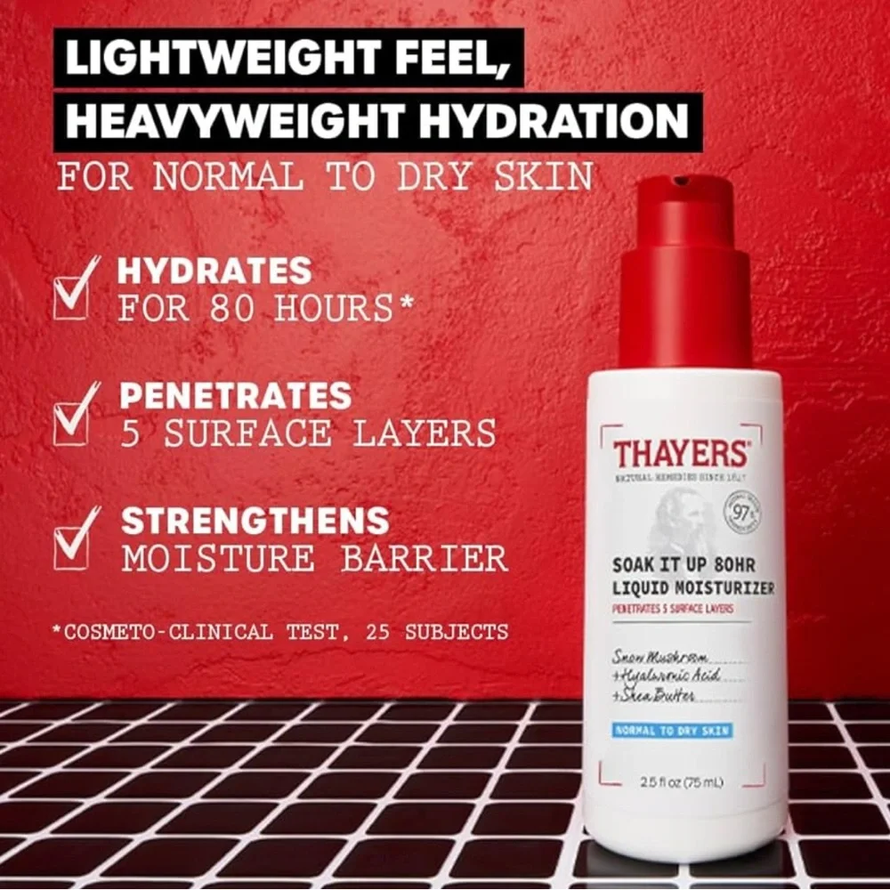 Thayers Soak It Up 80 Hr Liquid Moisturizer Normal To Dry Skin 2.5 oz X 3 PACK - Picture 3 of 10